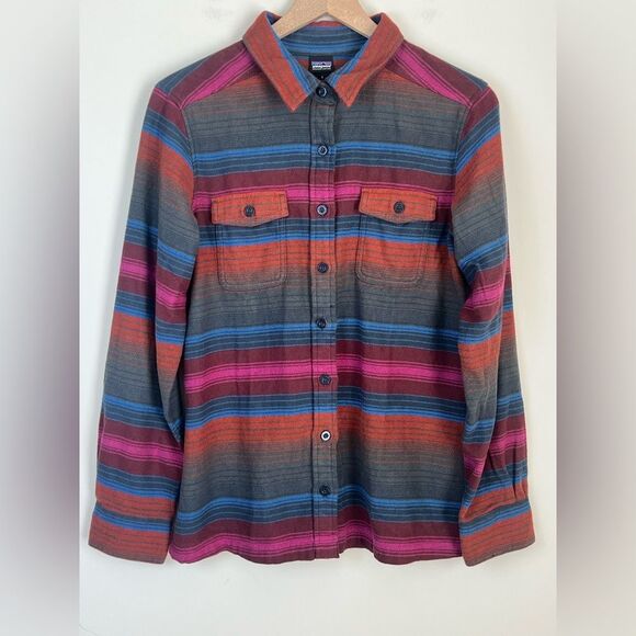 NWT Patagonia Long-Sleeved Fjord Flannel Shirt Aztec Print Sz 6 Womens - Picture 1 of 11
